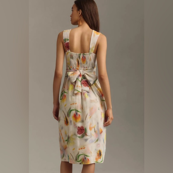 Klass Jonkman Sleeveless Square Neck Linen Blend Midi Dress Size Large - Picture 3 of 13